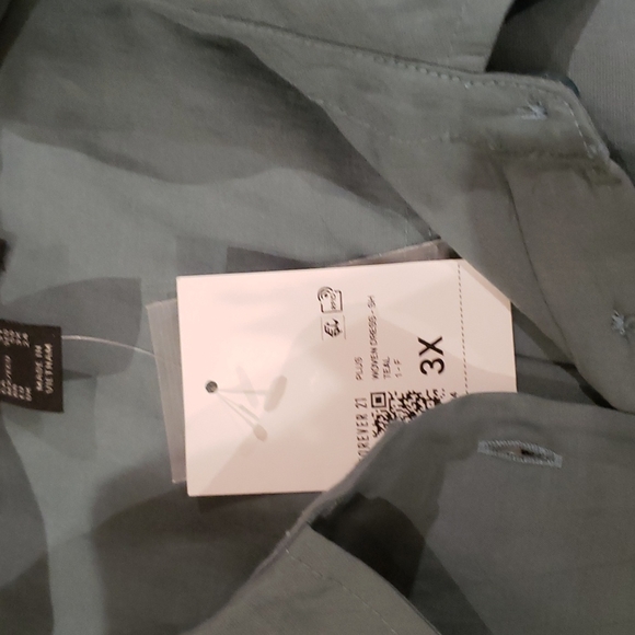 Olive button down dress - Picture 3 of 4